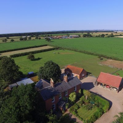 Aerial view of Redhouse Farm Bed & Breakfast near Lincoln